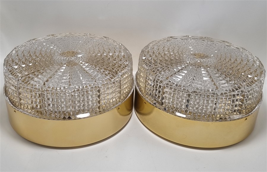 elegant plafonnier vintage verre et metal dore