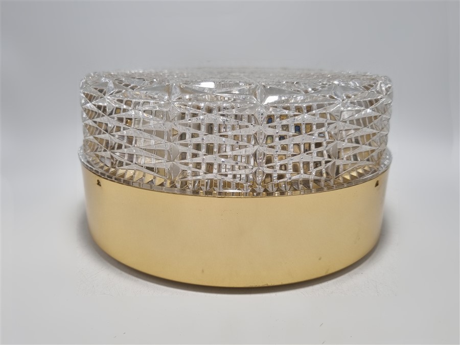 elegant plafonnier vintage verre et metal dore