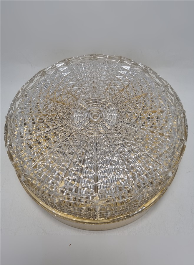 elegant plafonnier vintage verre et metal dore