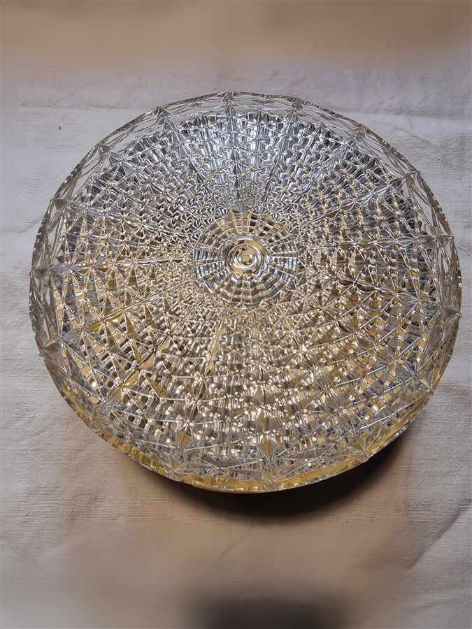 elegant plafonnier vintage verre et metal dore