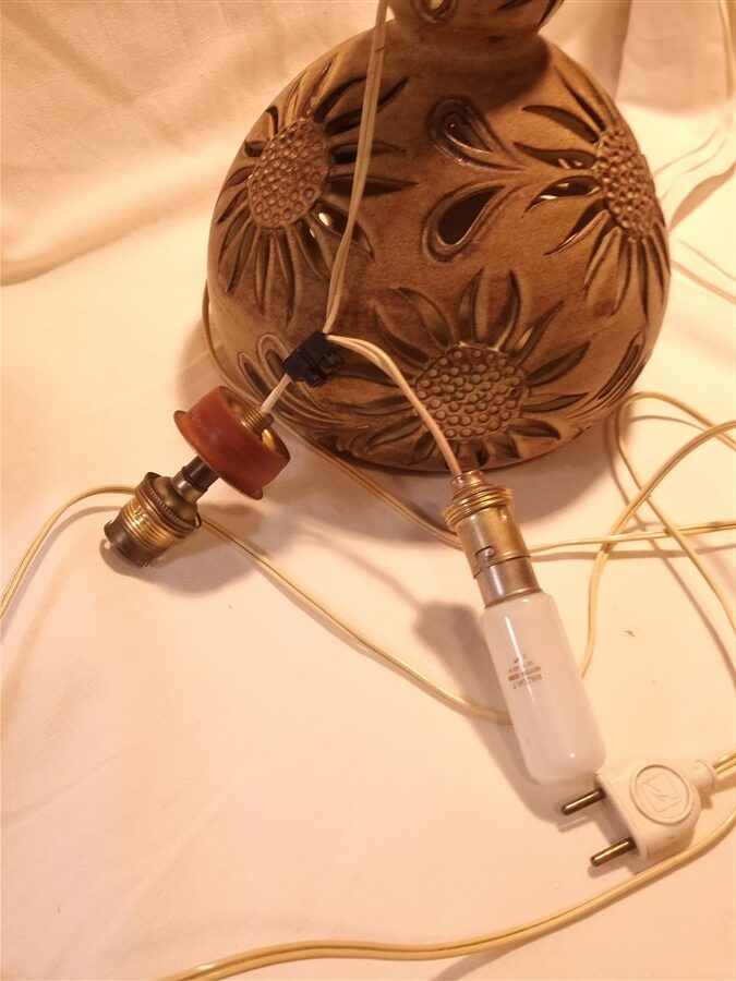 lampe vintage en gres signee fonck et mateo