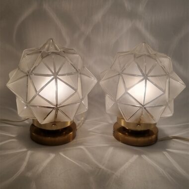 paire d appliques art deco globes etoiles