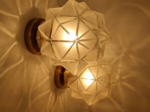 paire d appliques art deco globes etoiles