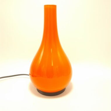 Lampe vintage en opaline orange