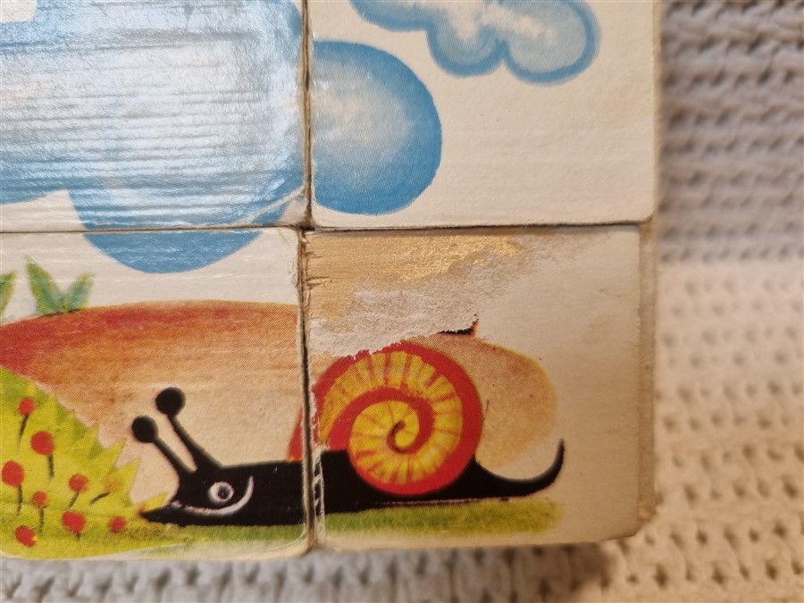 puzzle vintage 6 cubes en bois