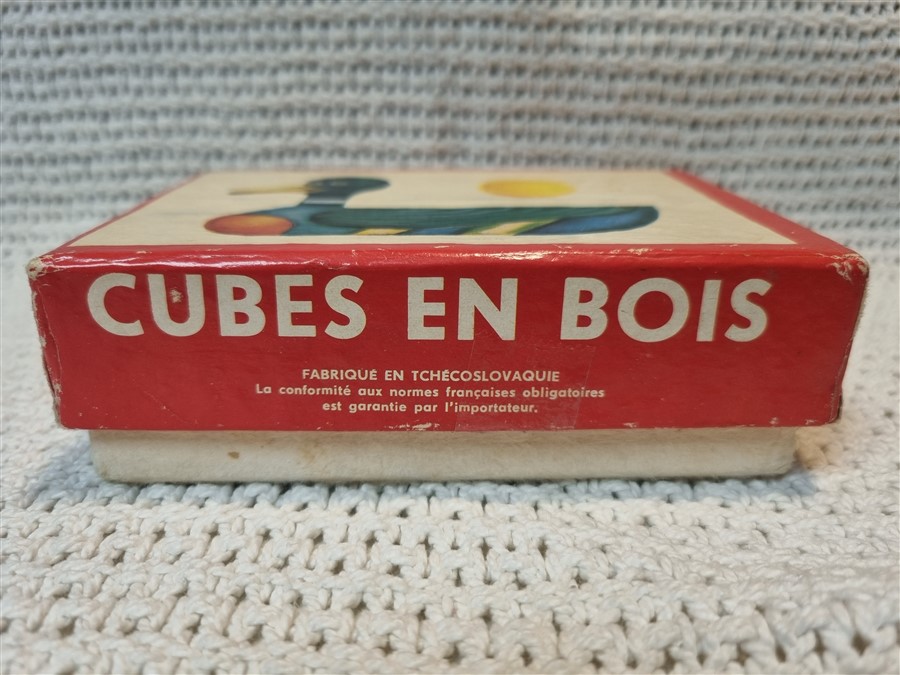 puzzle vintage 6 cubes en bois