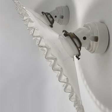 Paire d appliques en opaline blanche