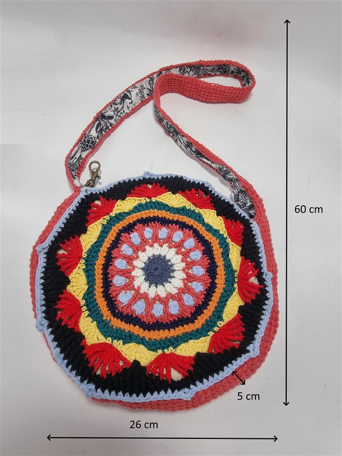 Sac à bandoulière vintage tricoté main