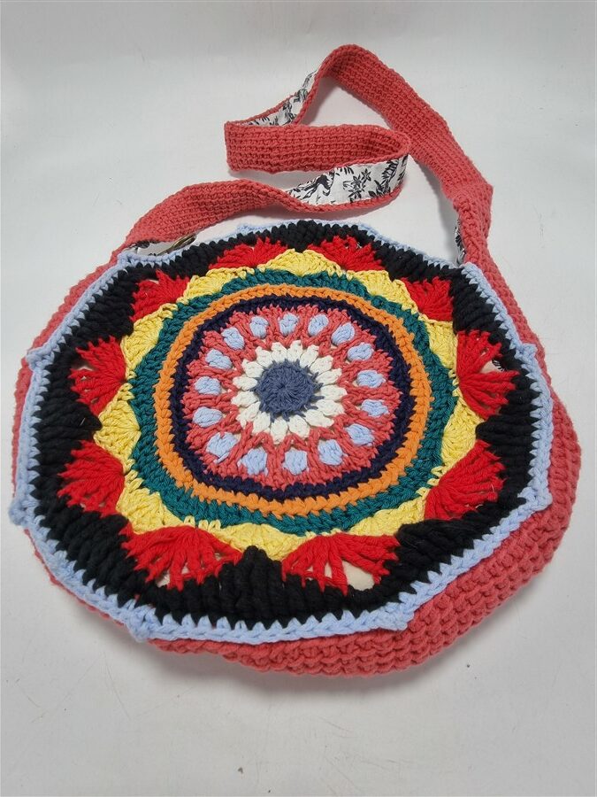 Sac à bandoulière vintage tricoté main
