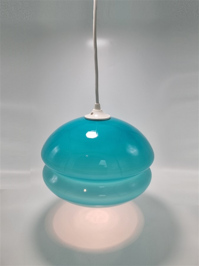 suspension vintage en opaline bleu turquoise