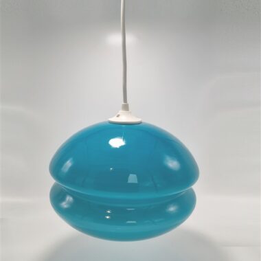 suspension vintage en opaline bleu turquoise