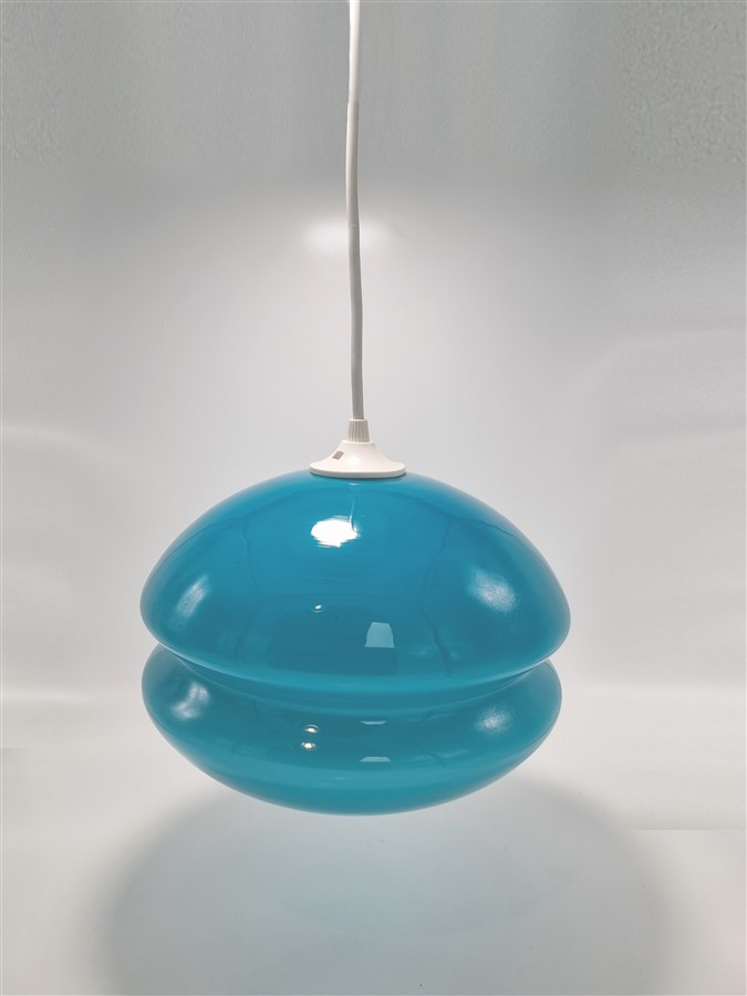 suspension vintage en opaline bleu turquoise