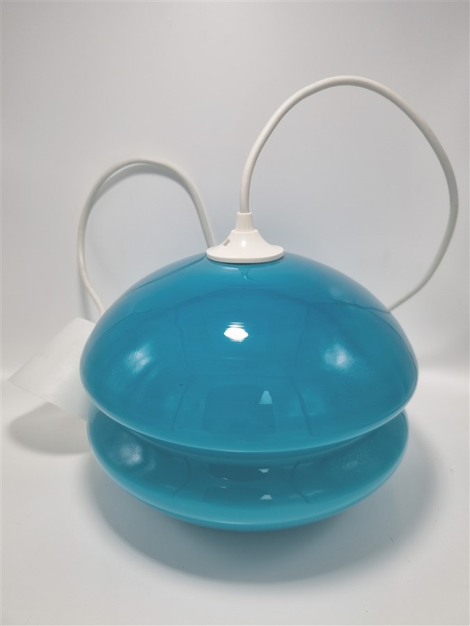 suspension vintage en opaline bleu turquoise