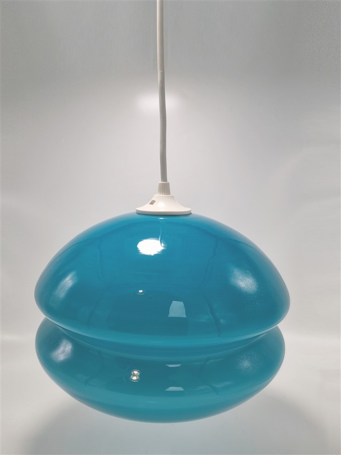 suspension vintage en opaline bleu turquoise