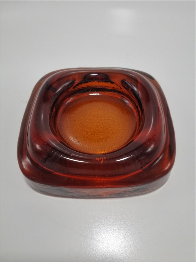 Vide-poche vintage en verre ambre