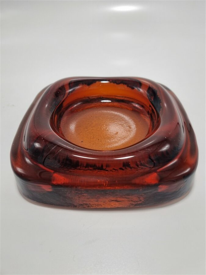Vide-poche vintage en verre ambre