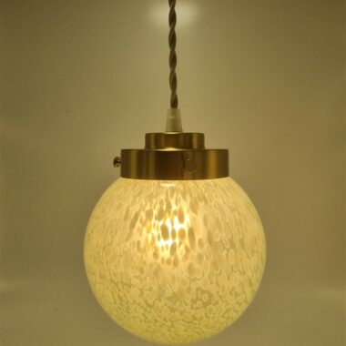 Baladeuse globe vintage en verre mouchete