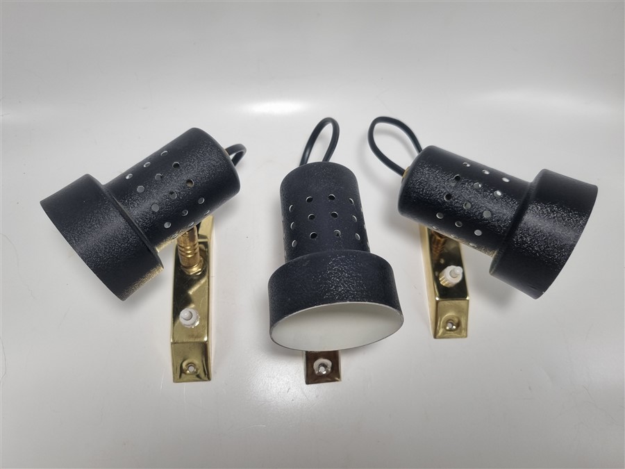 trio d appliques vintage en metal or et noir
