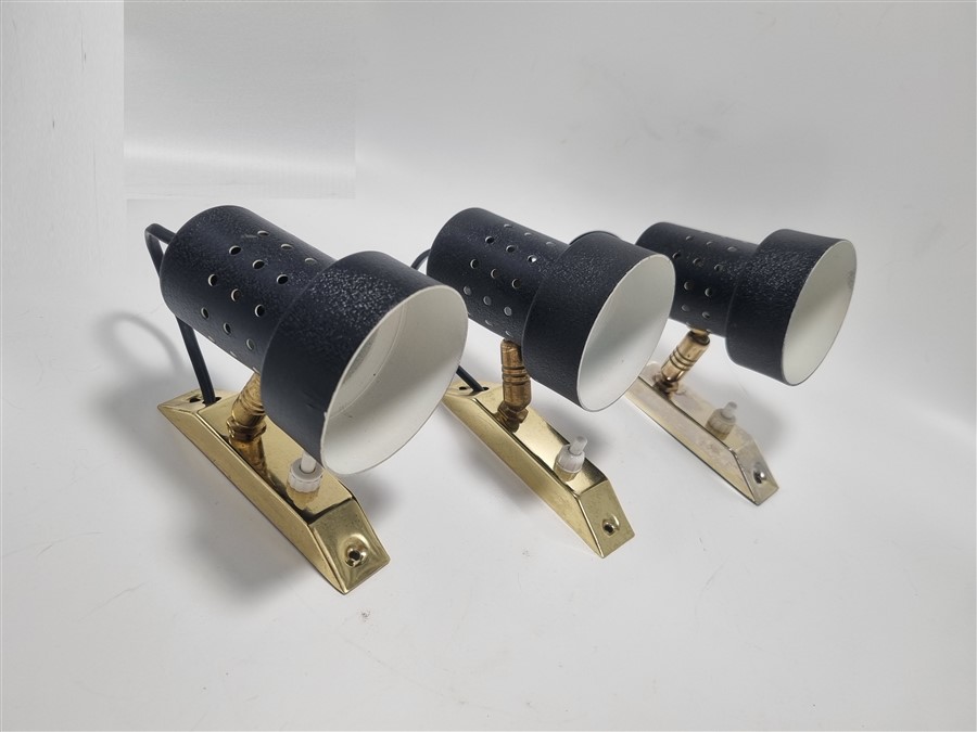 trio d appliques vintage en metal or et noir