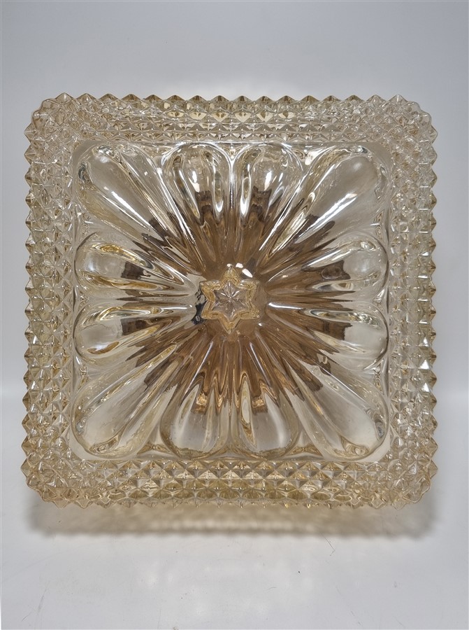 Plafonnier vintage en verre teinte champagne