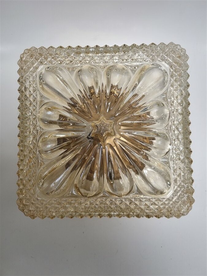 Plafonnier vintage en verre teinte champagne