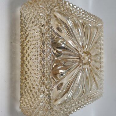 Plafonnier vintage en verre teinte champagne