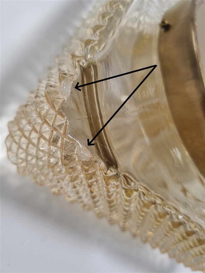Plafonnier vintage en verre teinte champagne