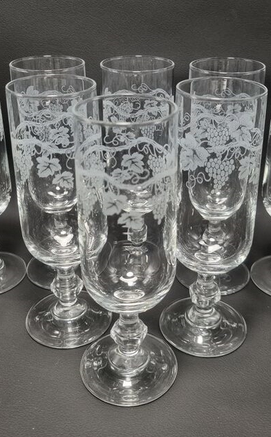 6 flûtes à champagne décor sarment