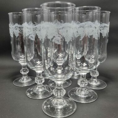 6 flûtes à champagne décor sarment