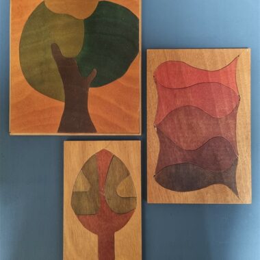 Lot de 3 puzzles vintage en bois