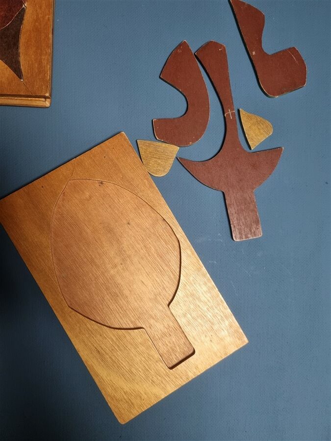 Lot de 3 puzzles vintage en bois