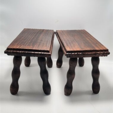 Paire de tabourets repose-pieds vintage