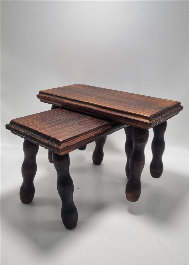Paire de tabourets repose-pieds vintage