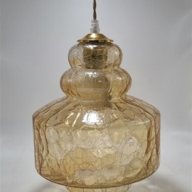 suspension vintage en verre ambre