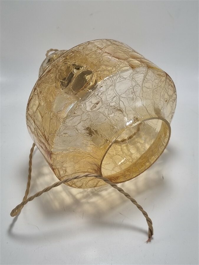 suspension vintage en verre ambre