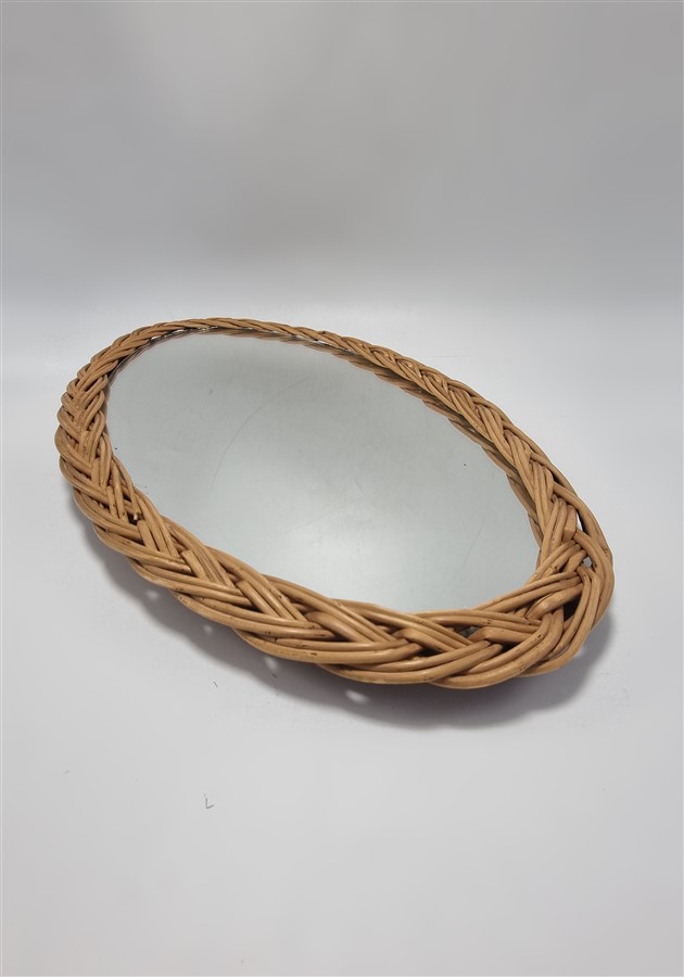 petit miroir vintage en osier