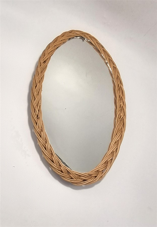 petit miroir vintage en osier