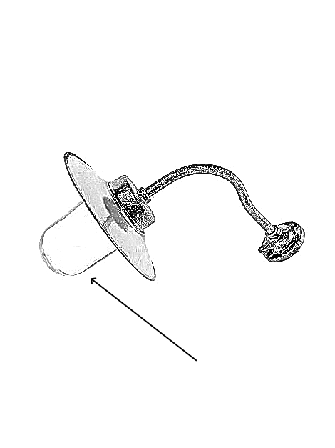 globe en verre pour applique exterieure col de cygne fonte et tole emaillee