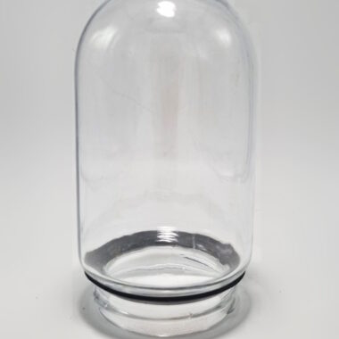 globe en verre pour applique exterieure col de cygne fonte et tole emaillee