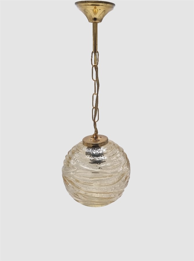 Suspension vintage verre or