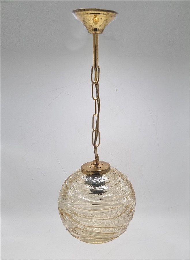 Suspension vintage verre or