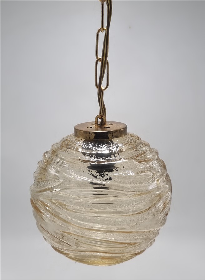 Suspension vintage verre or