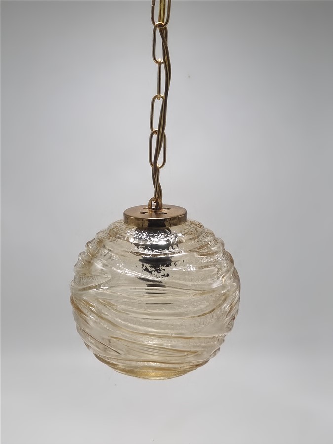 Suspension vintage verre or