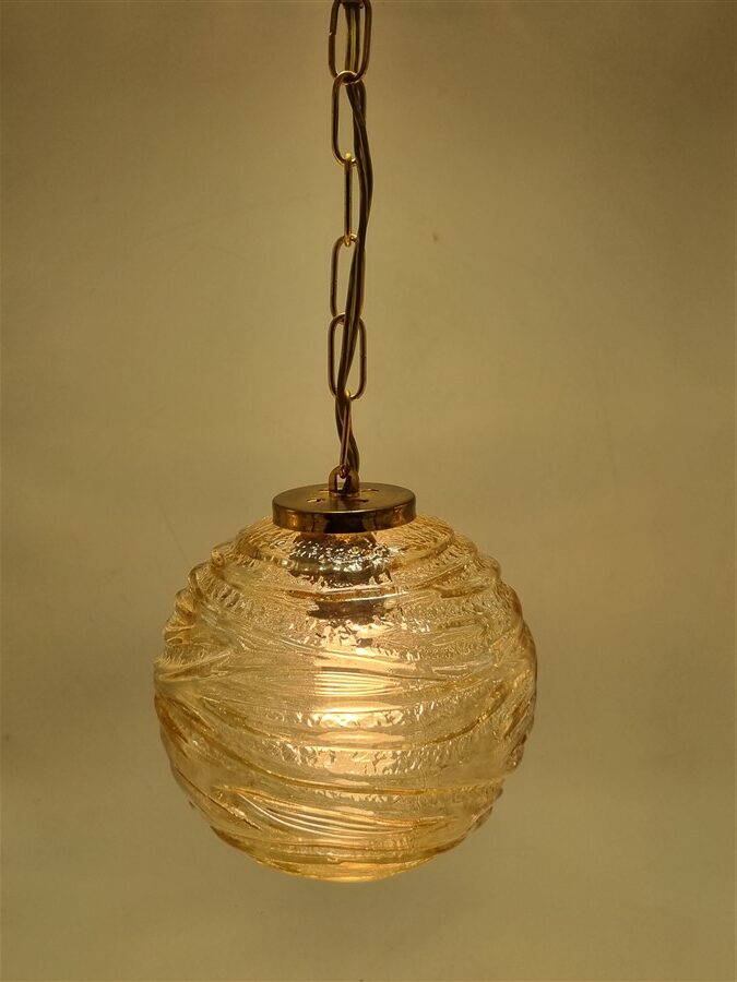 Suspension vintage verre or