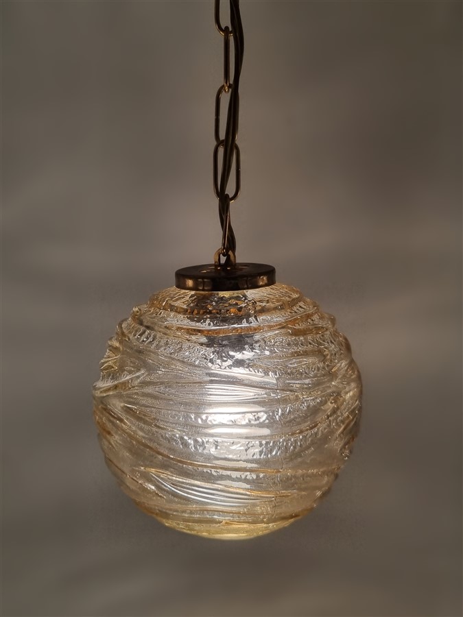 Suspension vintage verre or