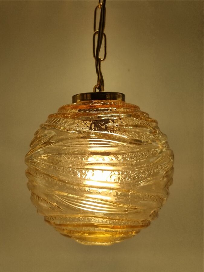 Suspension vintage verre or