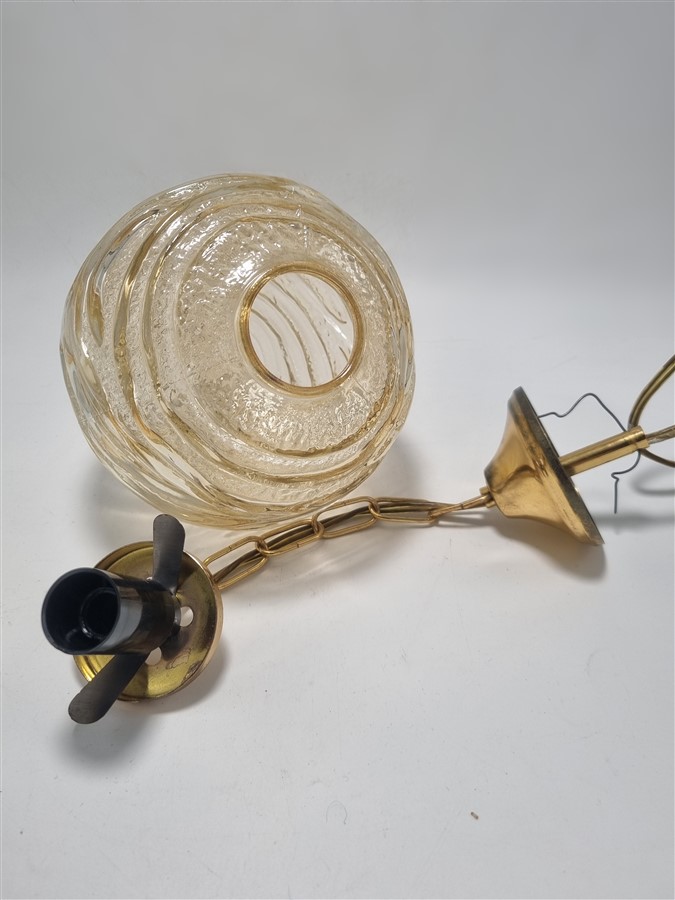 Suspension vintage verre or