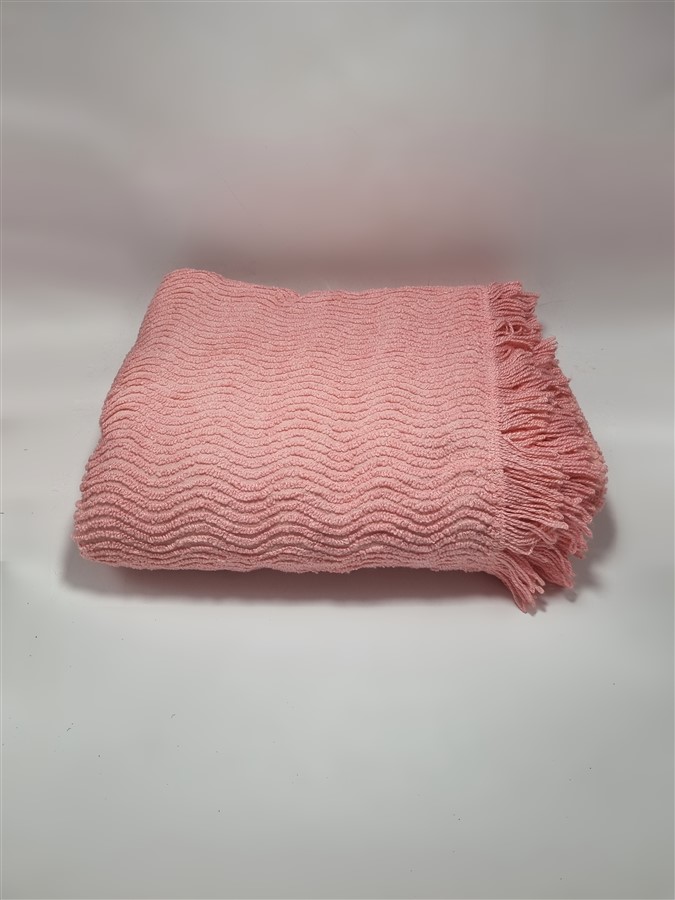 Plaid ou couvre-lit chenille vintage rose