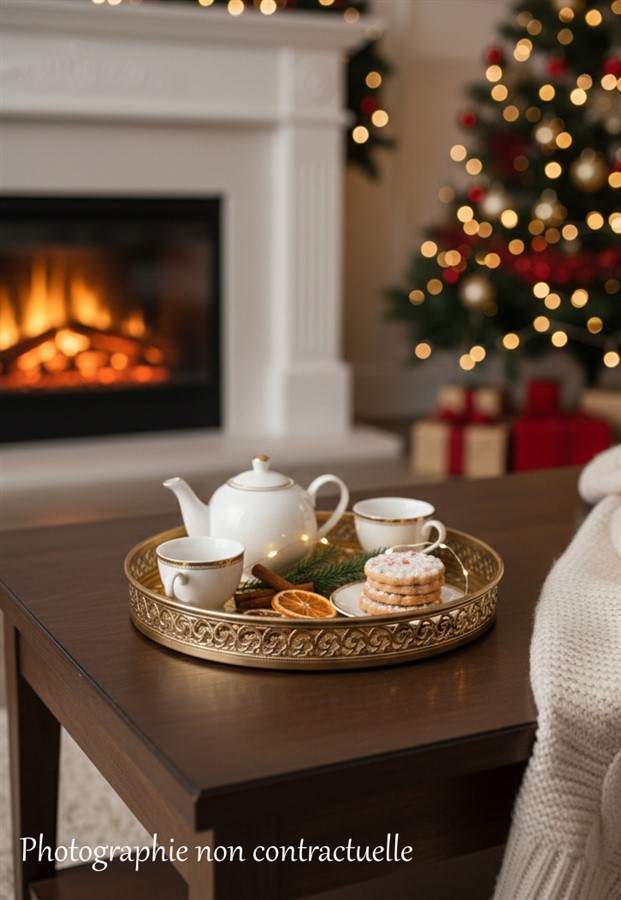 Plateau doré en métal