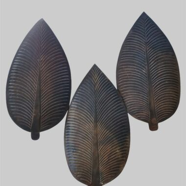 trio de feuilles metal deco